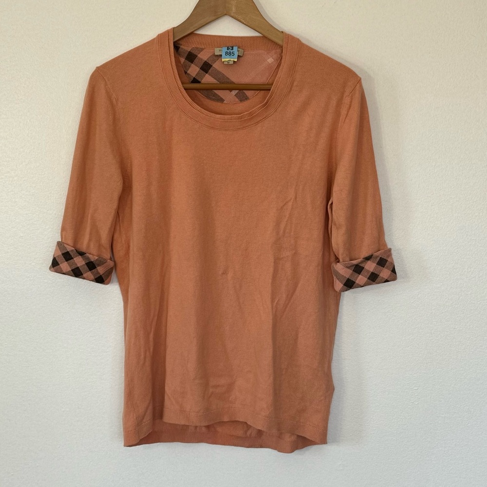 Burberry Brit Cashmere Cotton Blend Pullover Sweater Sz M - Picture 2 of 12